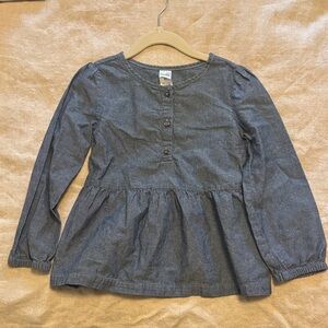 Charming Denim Blue Kids' Blouse